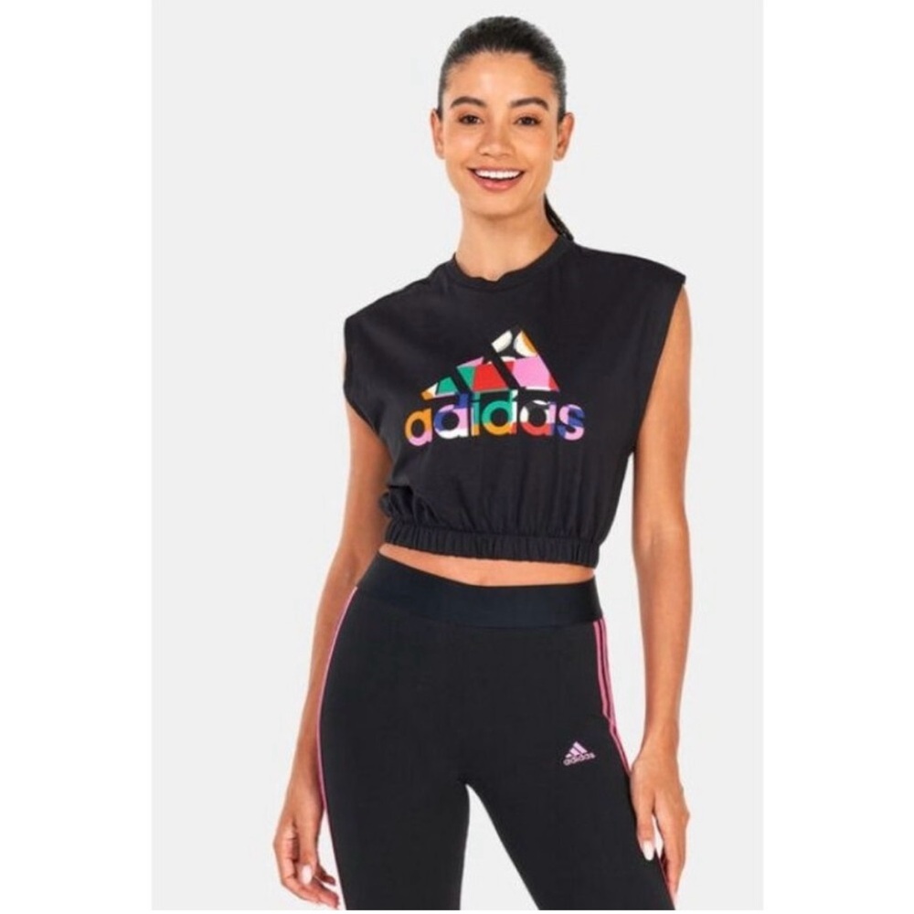 Adidas x Farm Rio cropped work out top | size small